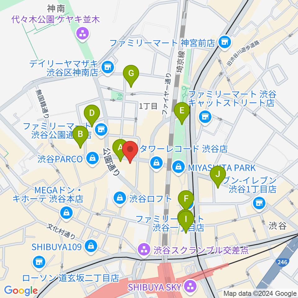 ESP渋谷クラフトハウス周辺のホテル一覧地図