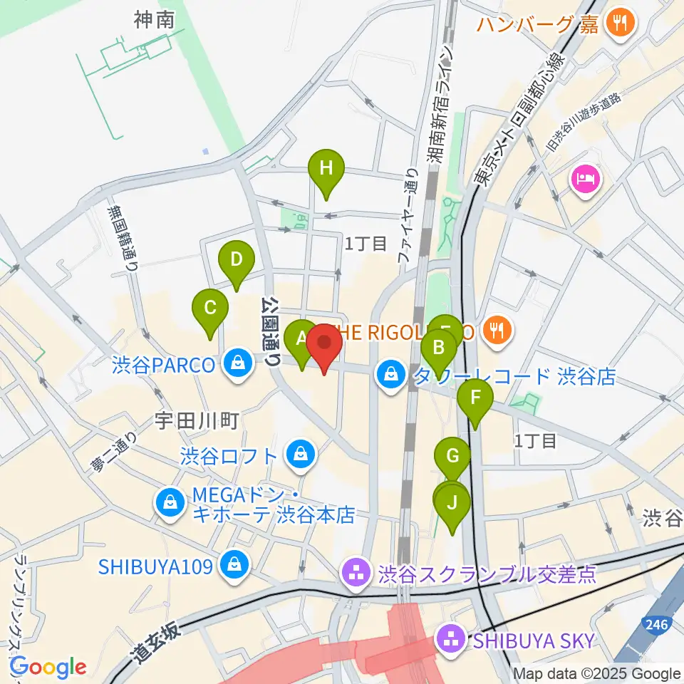 ESP渋谷クラフトハウス周辺のホテル一覧地図