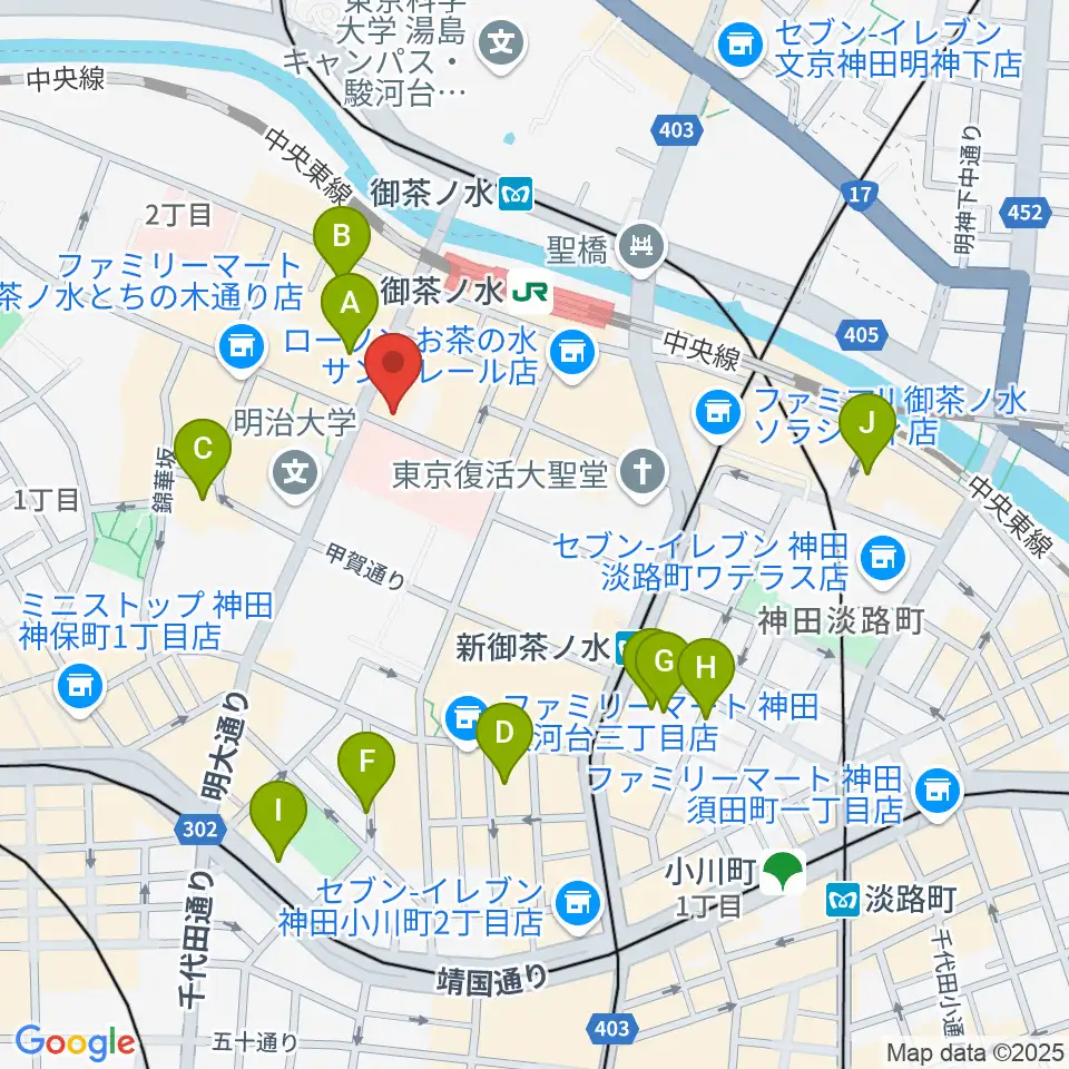 ESPギターワークショップ周辺のホテル一覧地図