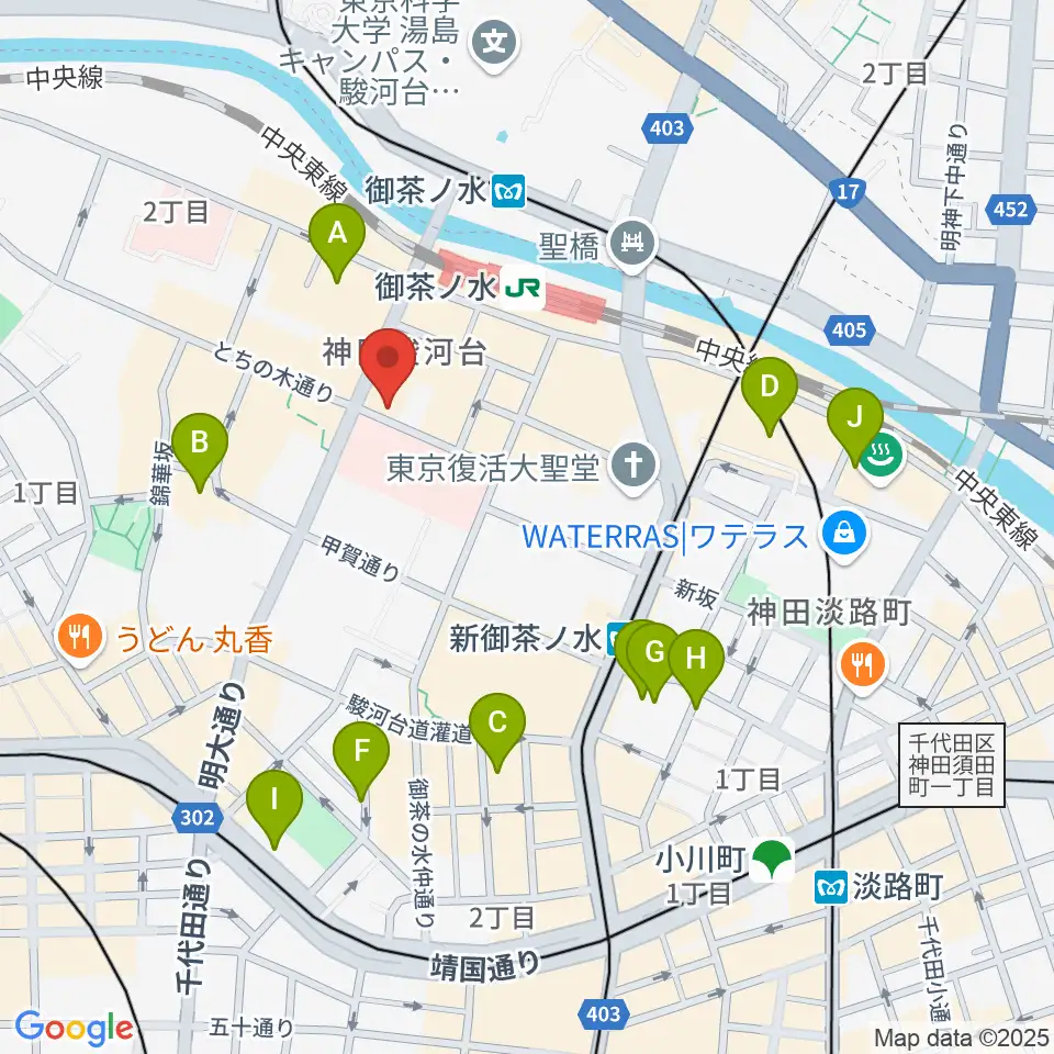 ESPギターワークショップ周辺のホテル一覧地図