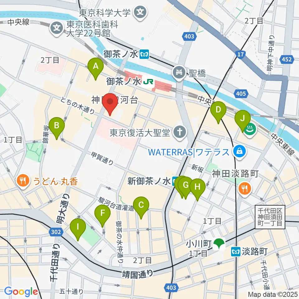 ESPギターワークショップ周辺のホテル一覧地図