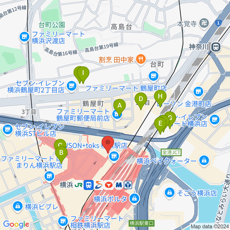 クロサワ楽器横浜店周辺のホテル一覧地図