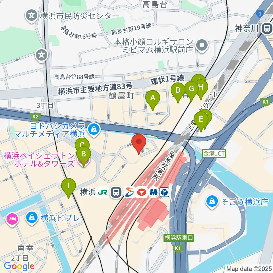 クロサワ楽器横浜店周辺のホテル一覧地図
