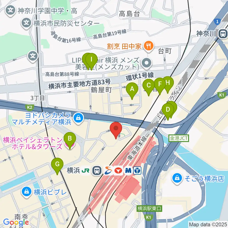 クロサワ楽器横浜店周辺のホテル一覧地図