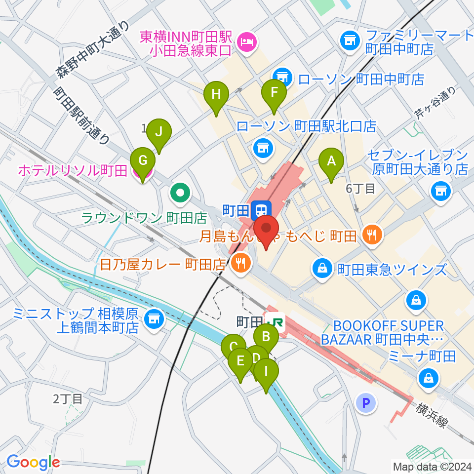 クロサワ楽器町田店周辺のホテル一覧地図