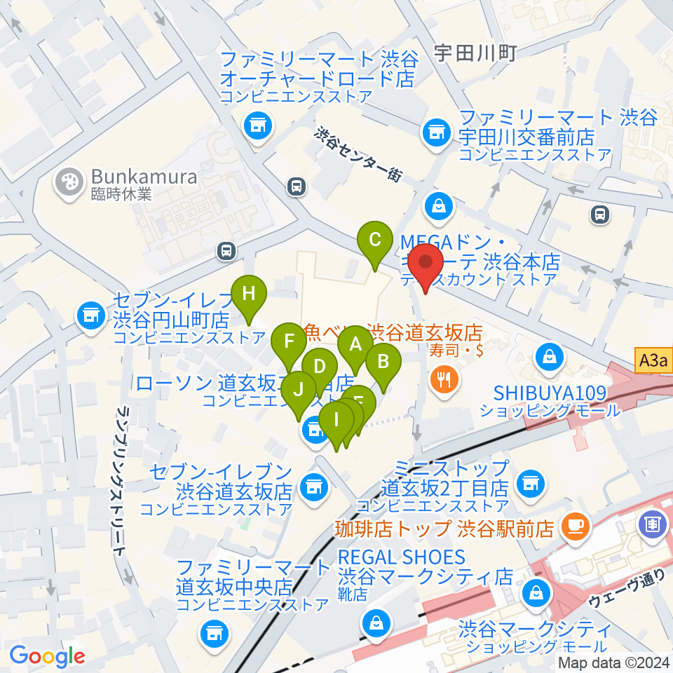 クロサワ楽器 G-CLUB SHIBUYA周辺のホテル一覧地図