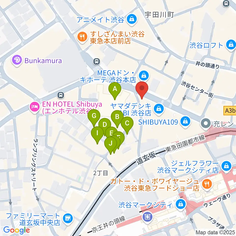 クロサワ楽器 G-CLUB SHIBUYA周辺のホテル一覧地図