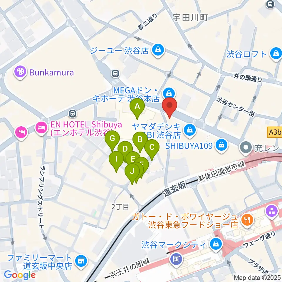 クロサワ楽器 G-CLUB SHIBUYA周辺のホテル一覧地図