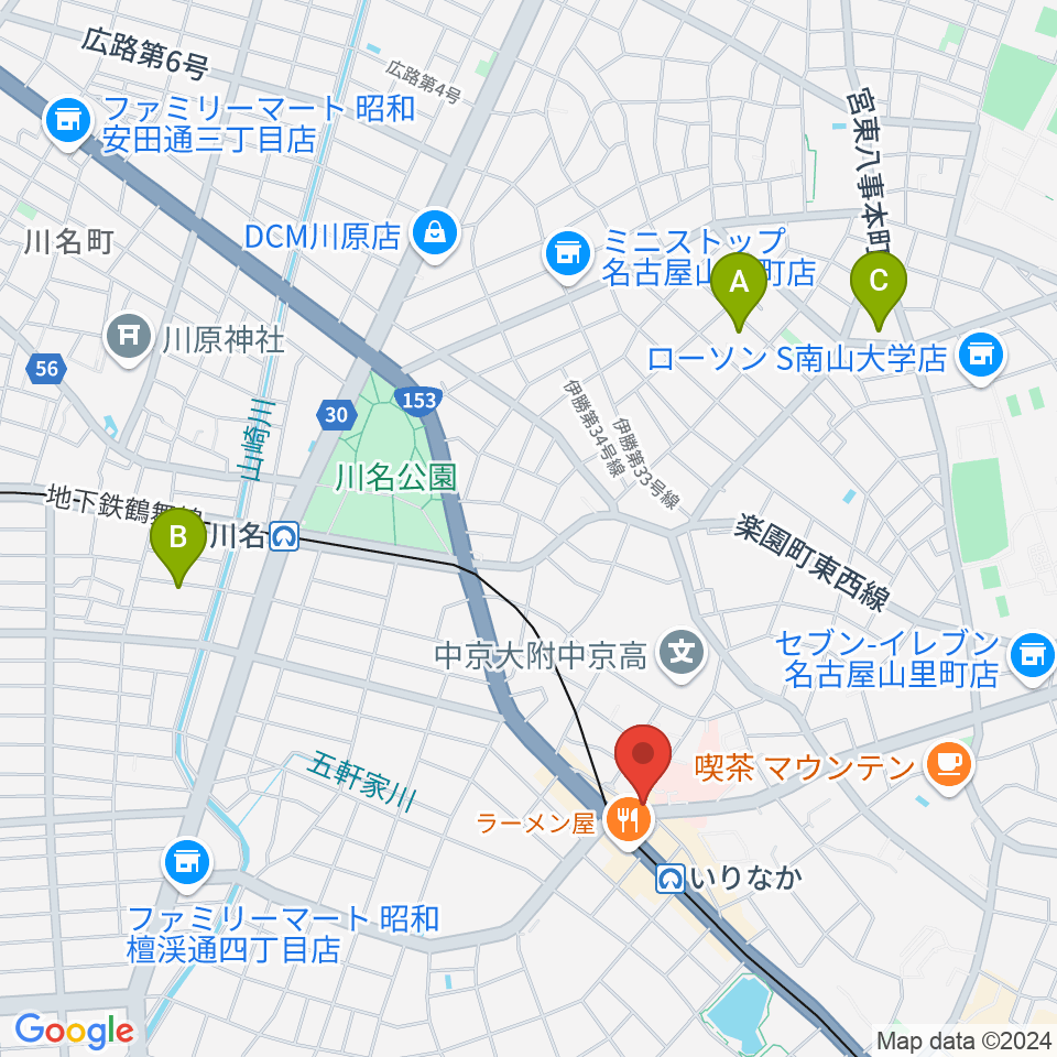 みどり楽器・名古屋周辺のホテル一覧地図