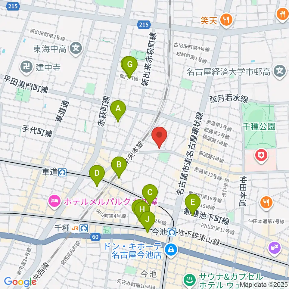 植村楽器周辺のホテル一覧地図