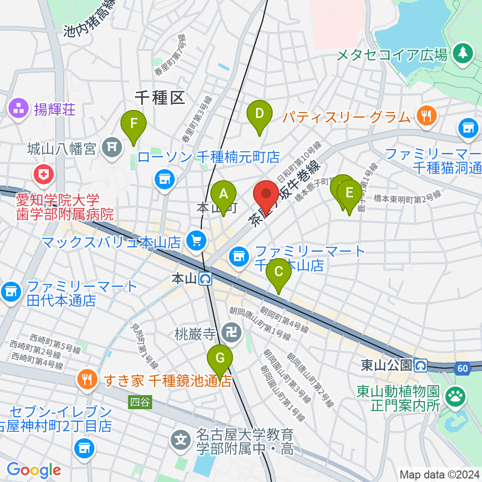 RMSおかだ音楽教室周辺のホテル一覧地図