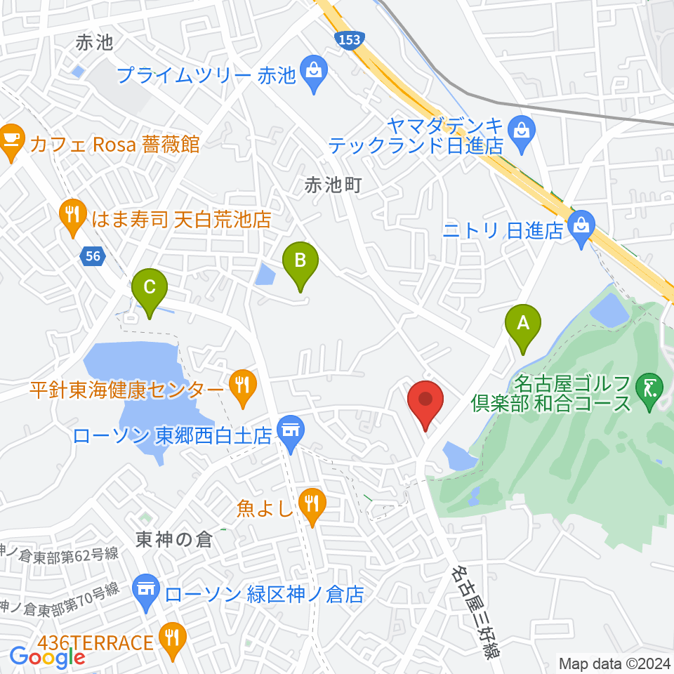 ポワンポワンスタジオ日進校周辺のホテル一覧地図