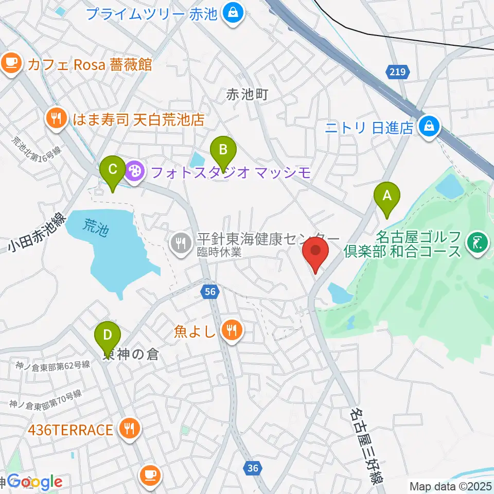 ポワンポワンスタジオ日進校周辺のホテル一覧地図