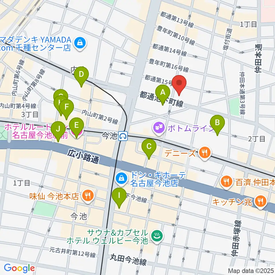 リトミック研究センター 第一支局周辺のホテル一覧地図