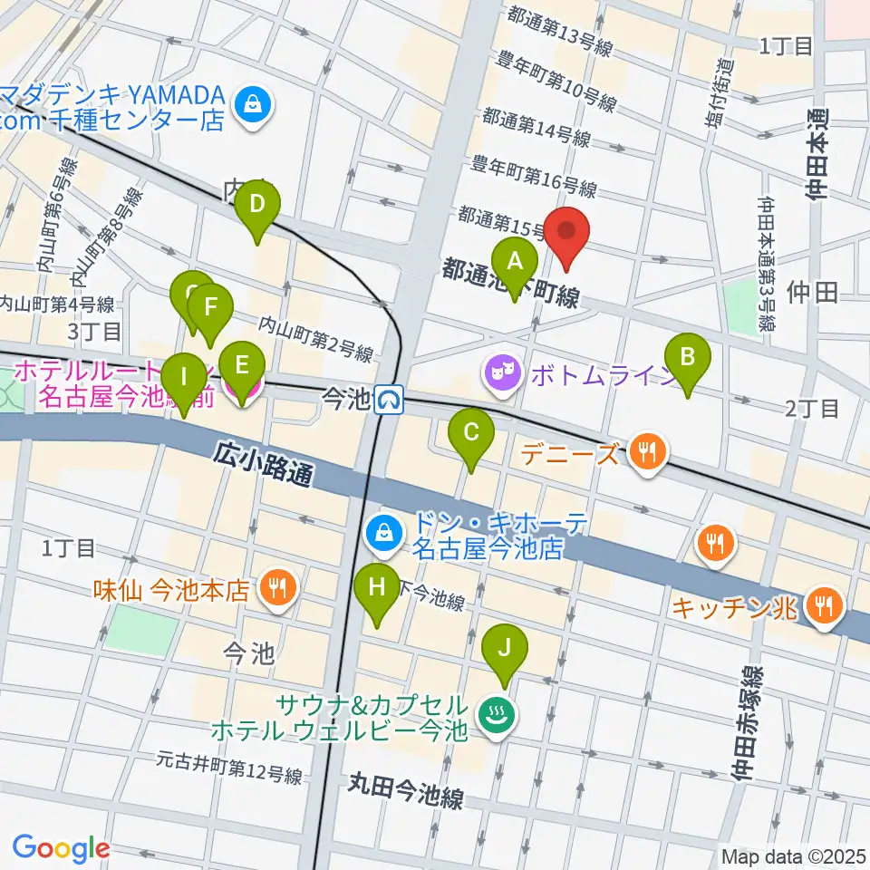 リトミック研究センター 第一支局周辺のホテル一覧地図