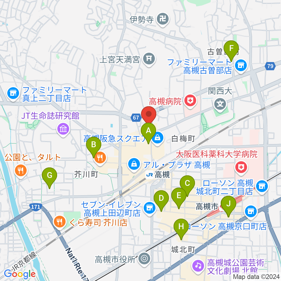 MUSIC SQUARE 1624 TENJIN周辺のホテル一覧地図