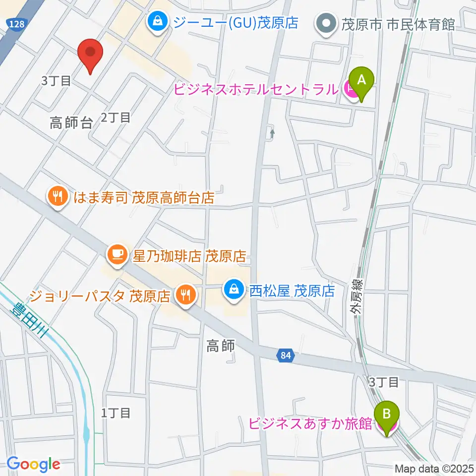 ユニスタイル茂原 ヤマハミュージック周辺のホテル一覧地図