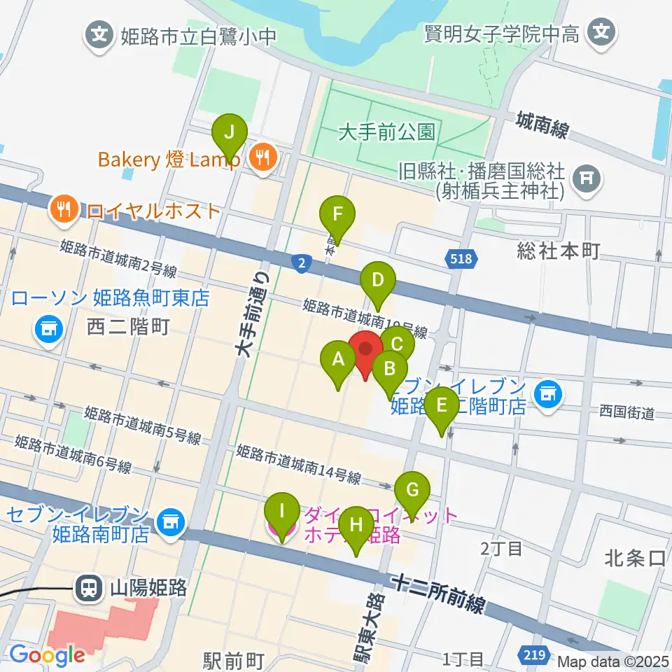 文化堂 姫路本店周辺のホテル一覧地図