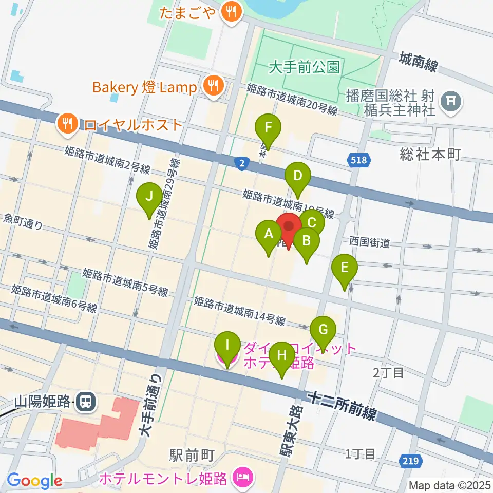 文化堂 姫路本店周辺のホテル一覧地図