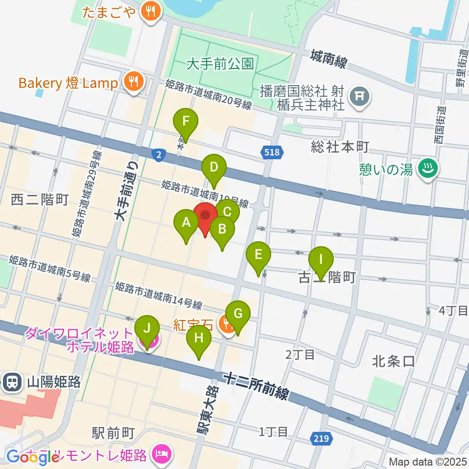 文化堂 姫路本店周辺のホテル一覧地図