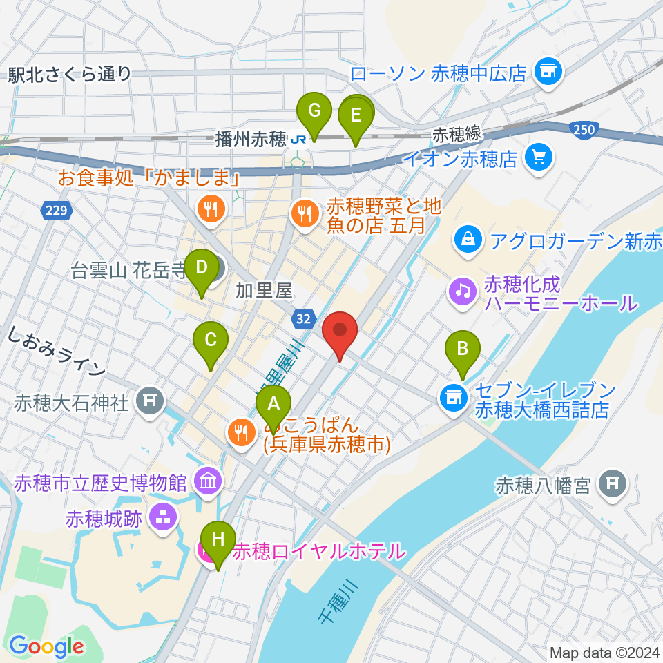 文化堂 赤穂センター周辺のホテル一覧地図