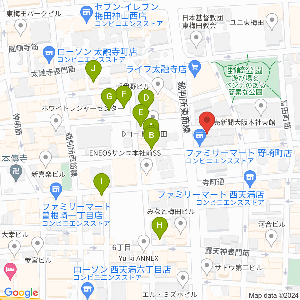 梅田ALWAYS周辺のホテル一覧地図