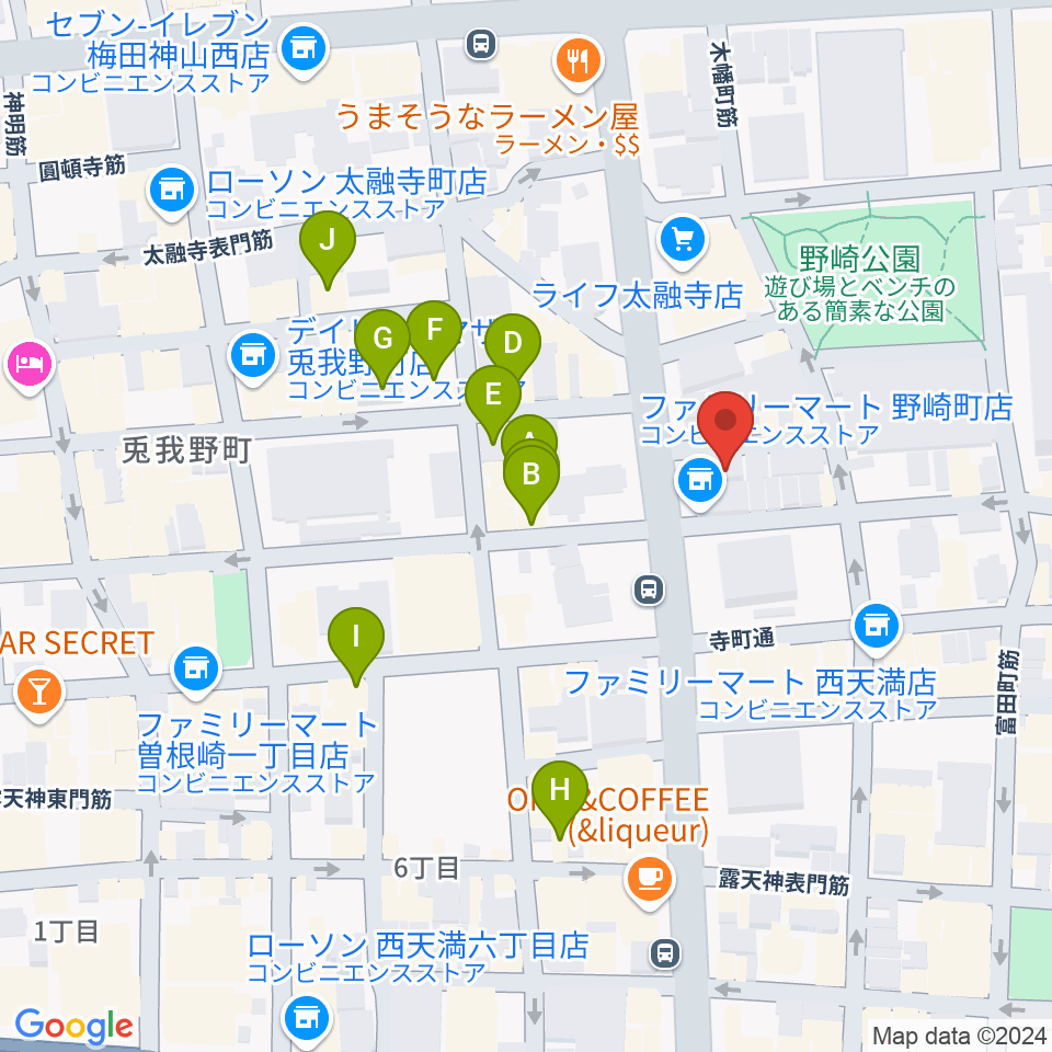 梅田ALWAYS周辺のホテル一覧地図