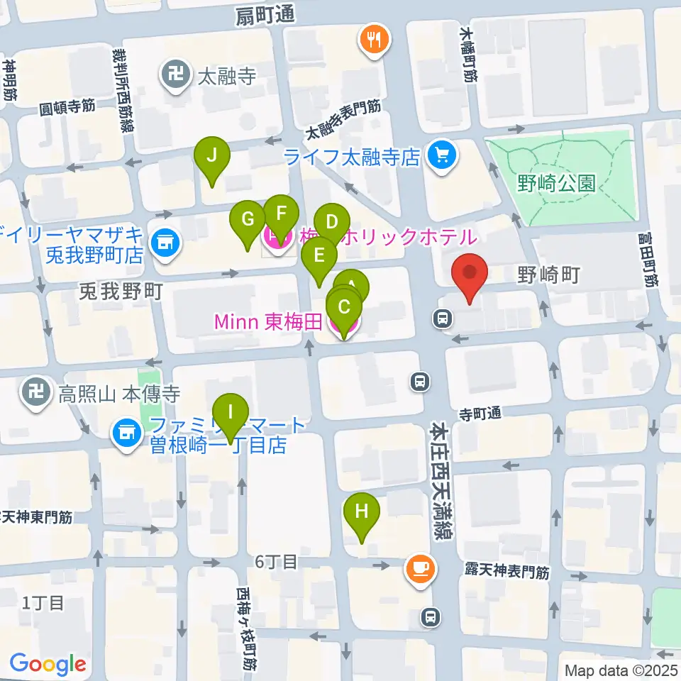 梅田ALWAYS周辺のホテル一覧地図