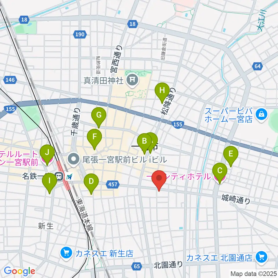 ミュージックポケット周辺のホテル一覧地図