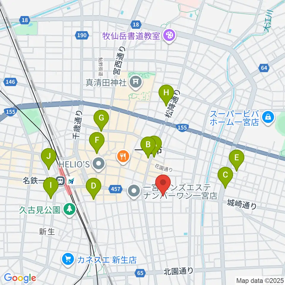 ミュージックポケット周辺のホテル一覧地図