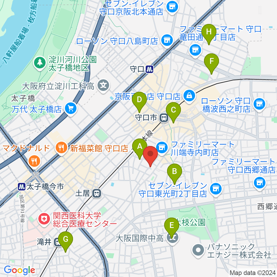 リズミックス音楽教室周辺のホテル一覧地図