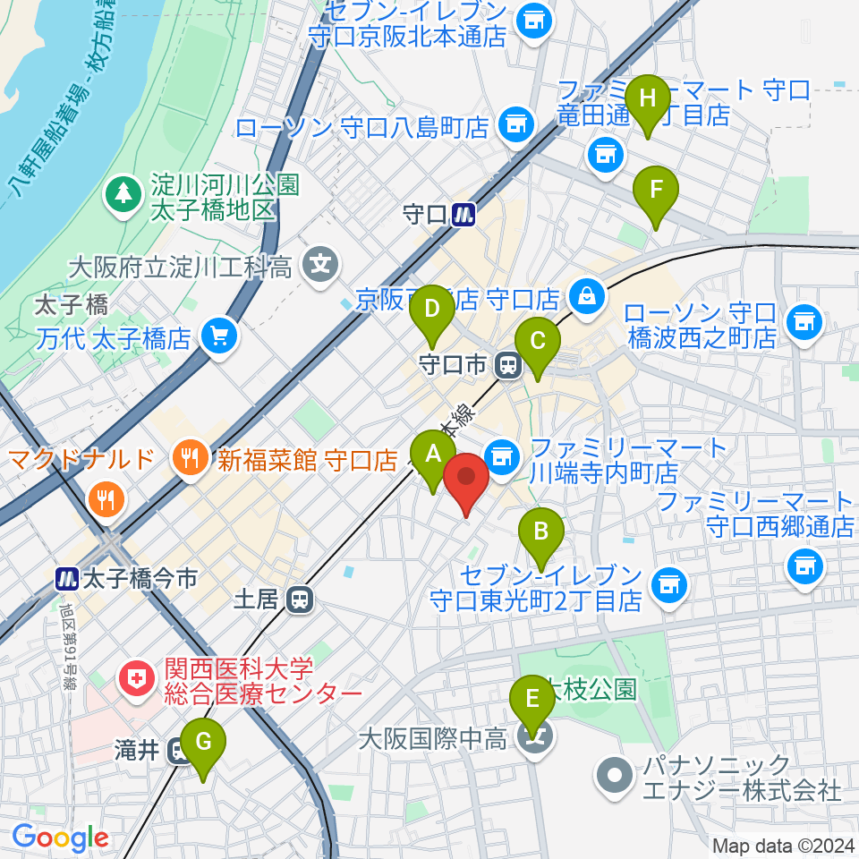 リズミックス音楽教室周辺のホテル一覧地図