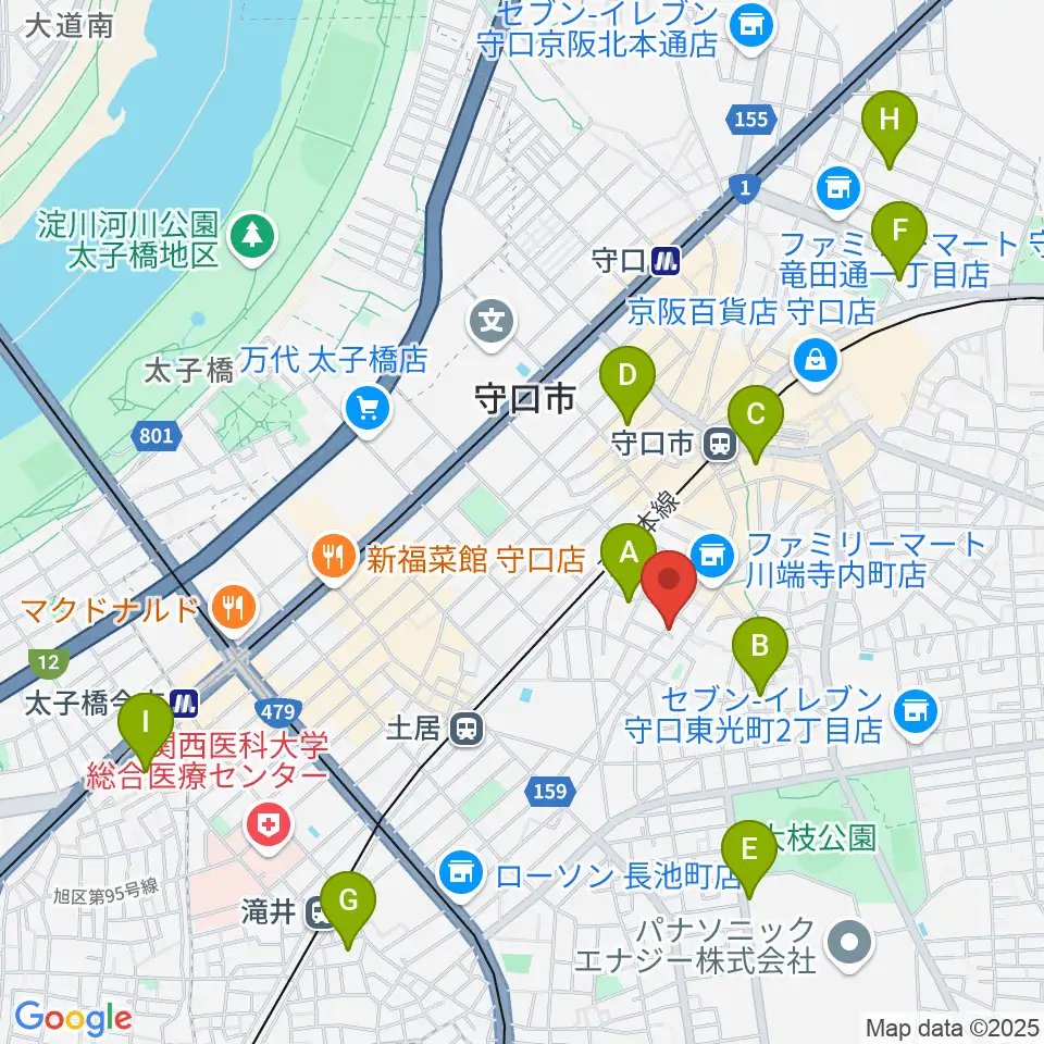 リズミックス音楽教室周辺のホテル一覧地図