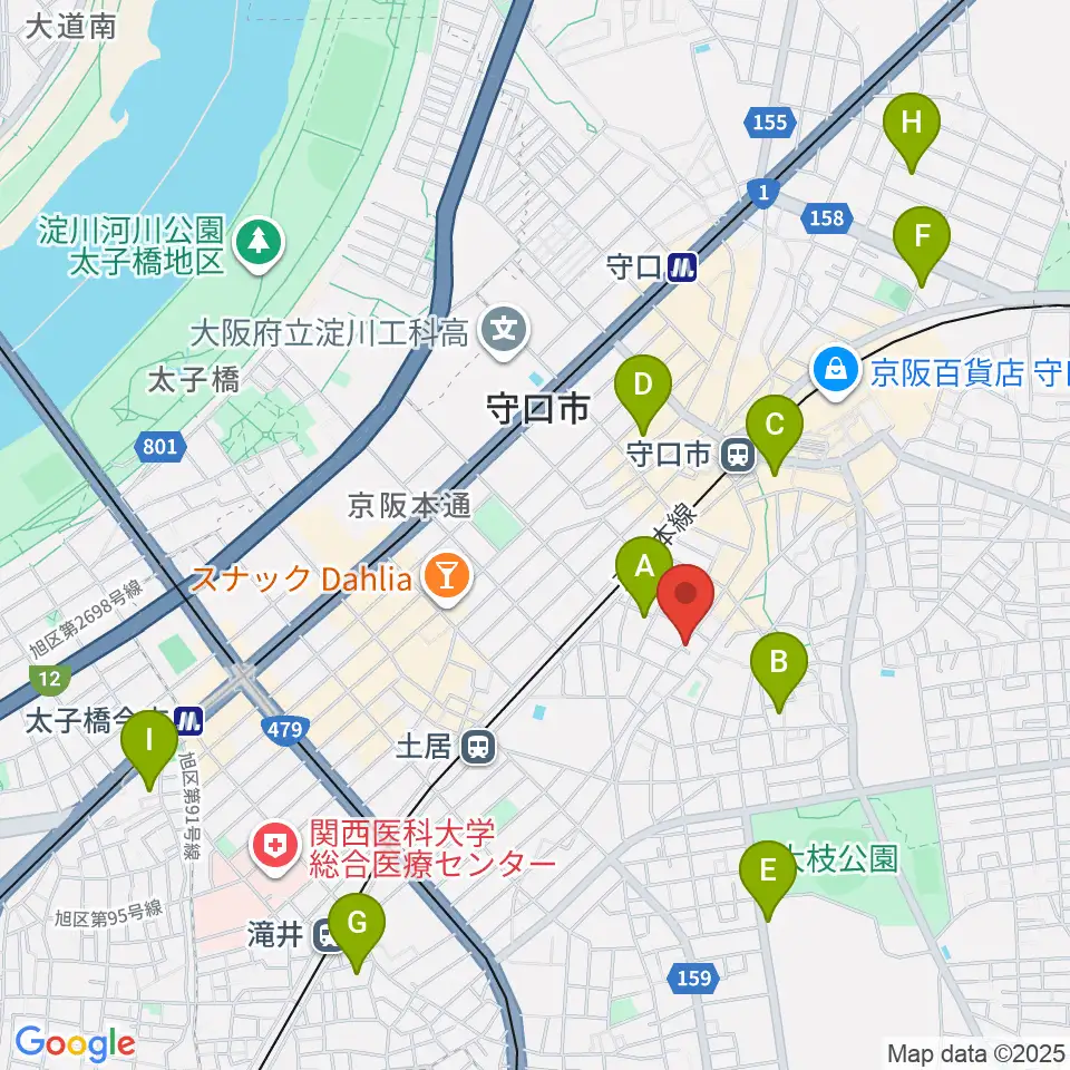 リズミックス音楽教室周辺のホテル一覧地図