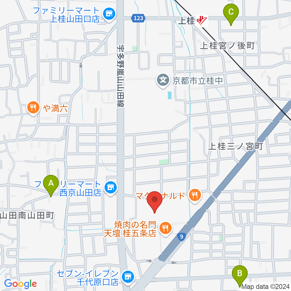 京都市西文化会館ウエスティ周辺のホテル一覧地図