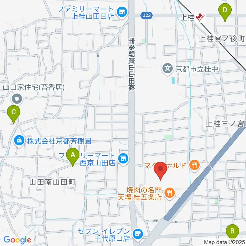 京都市西文化会館ウエスティ周辺のホテル一覧地図