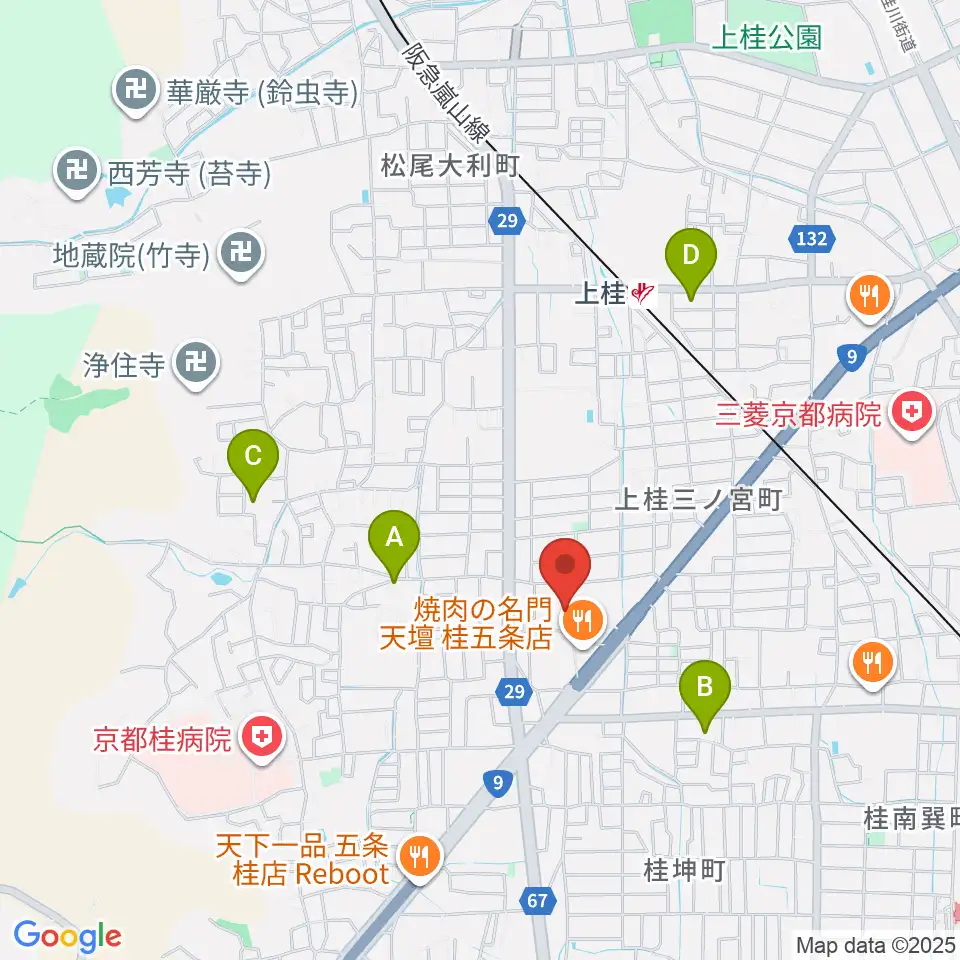 京都市西文化会館ウエスティ周辺のホテル一覧地図