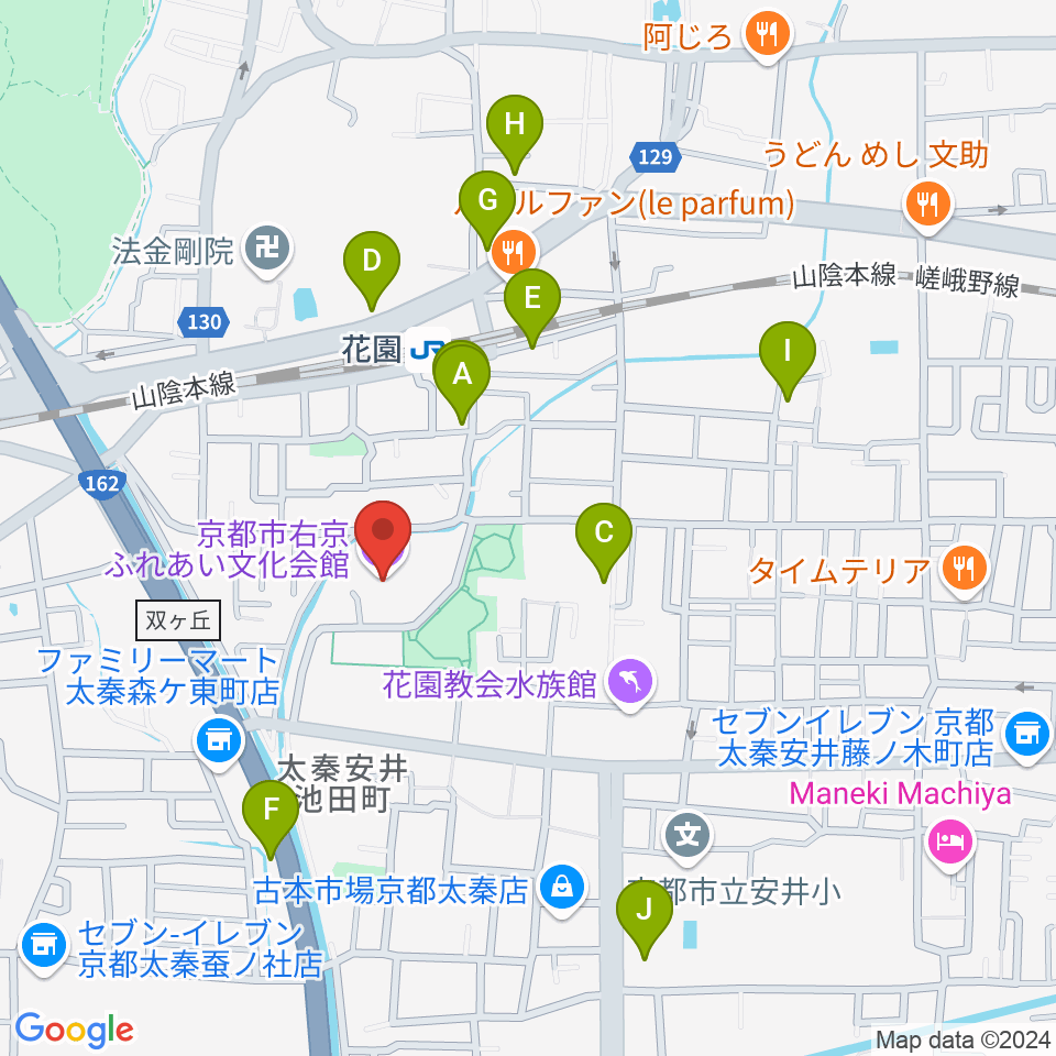 京都市右京ふれあい文化会館周辺のホテル一覧地図