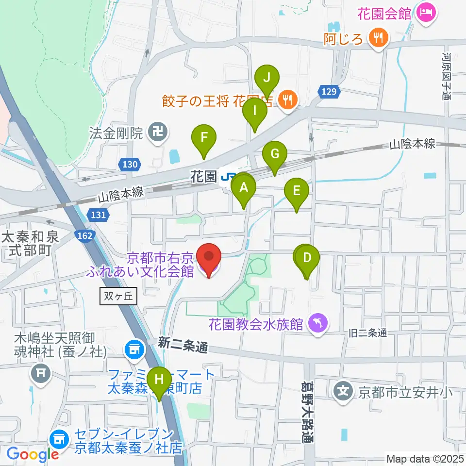 京都市右京ふれあい文化会館周辺のホテル一覧地図
