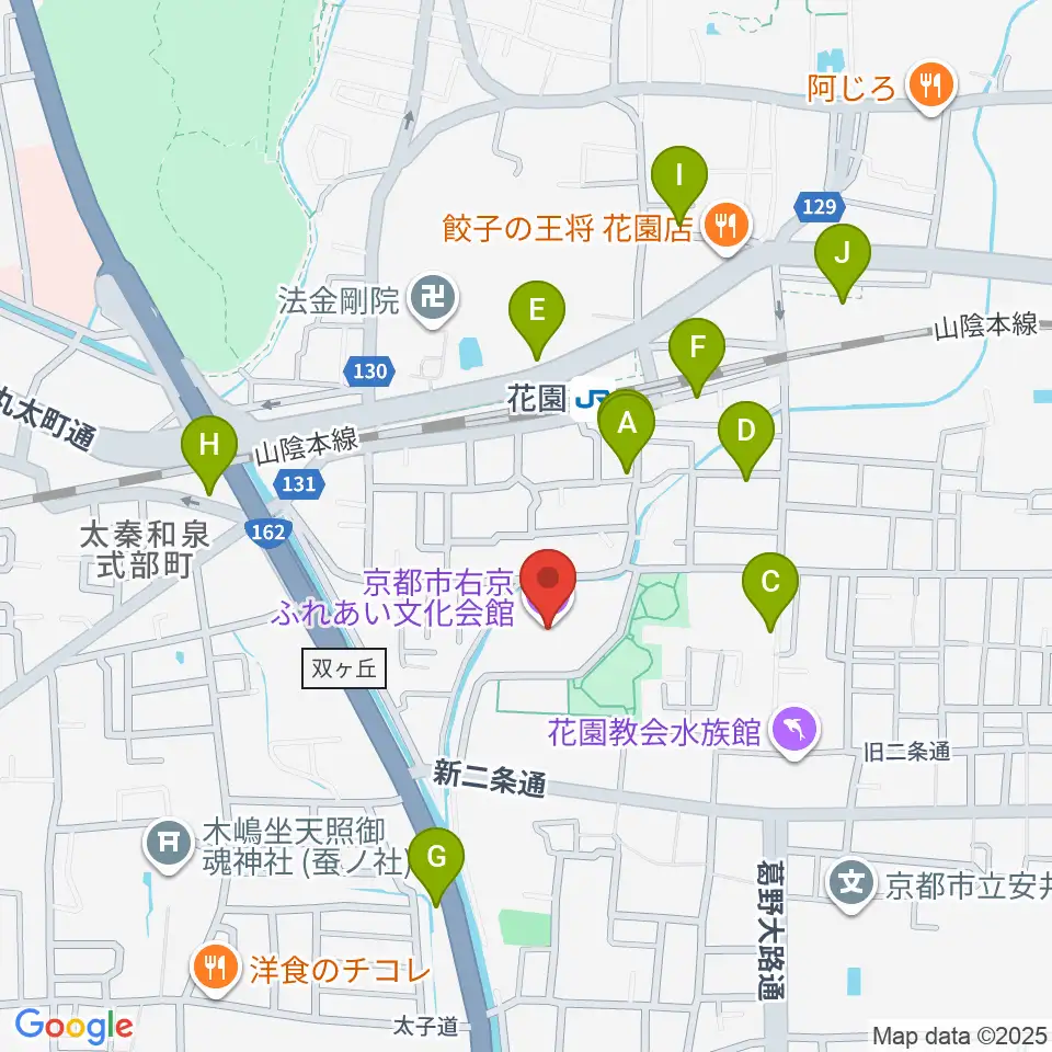 京都市右京ふれあい文化会館周辺のホテル一覧地図