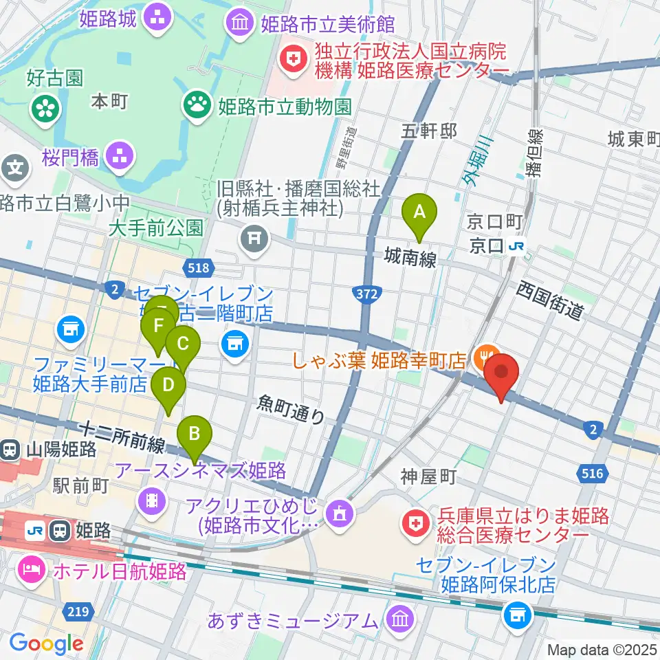 やぎ楽器 姫路店周辺のホテル一覧地図