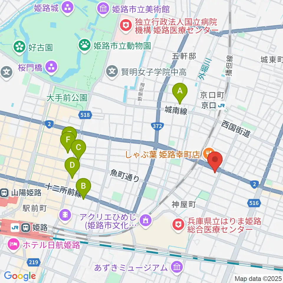 やぎ楽器 姫路店周辺のホテル一覧地図