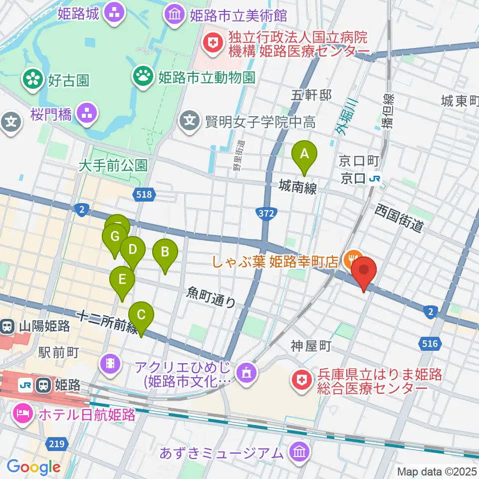 やぎ楽器 姫路店周辺のホテル一覧地図