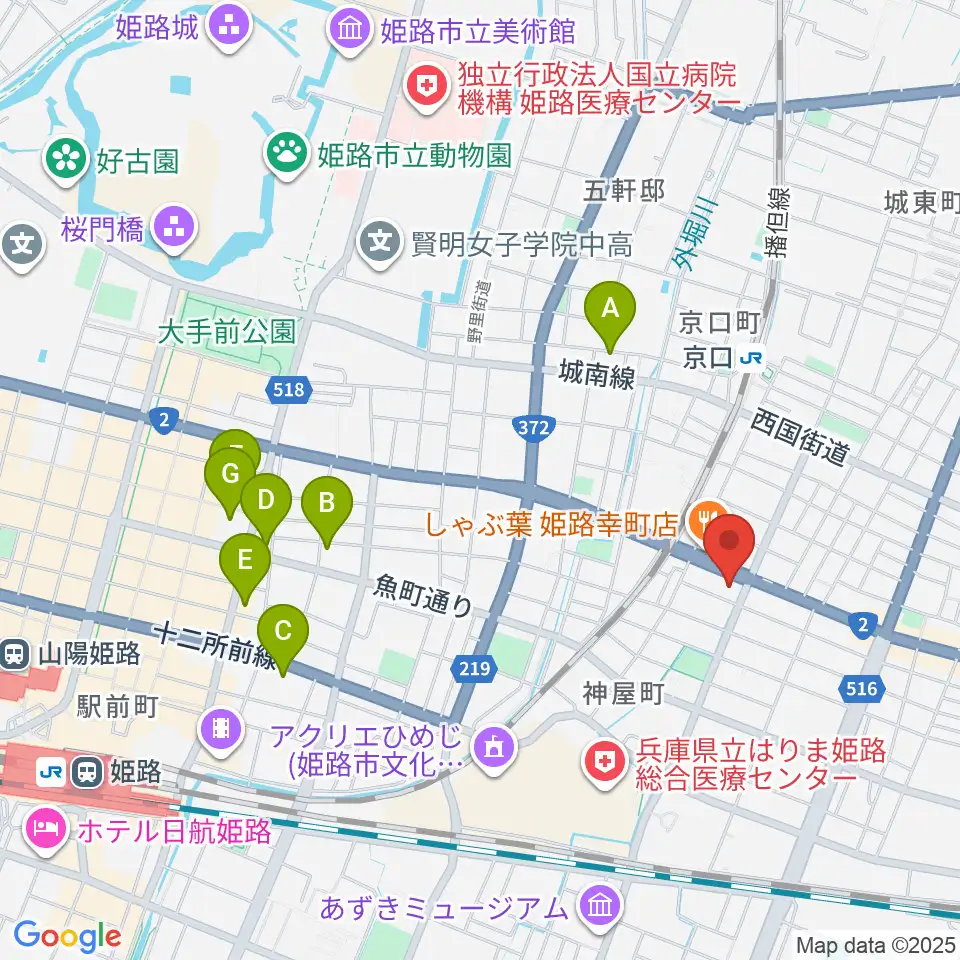 やぎ楽器 姫路店周辺のホテル一覧地図