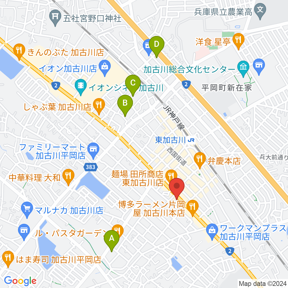 やぎ楽器 東加古川店周辺のホテル一覧地図