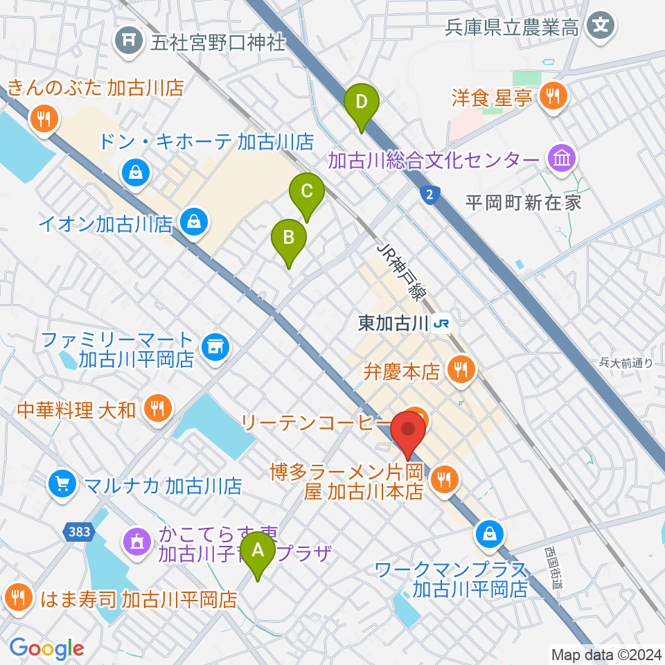 やぎ楽器 東加古川店周辺のホテル一覧地図