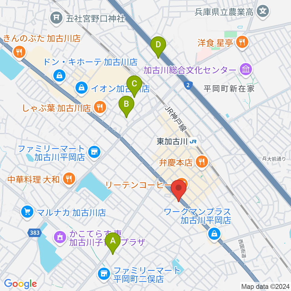 やぎ楽器 東加古川店周辺のホテル一覧地図