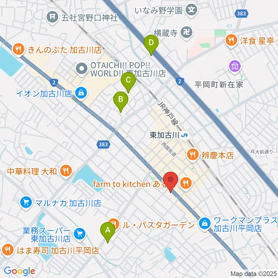 やぎ楽器 東加古川店周辺のホテル一覧地図