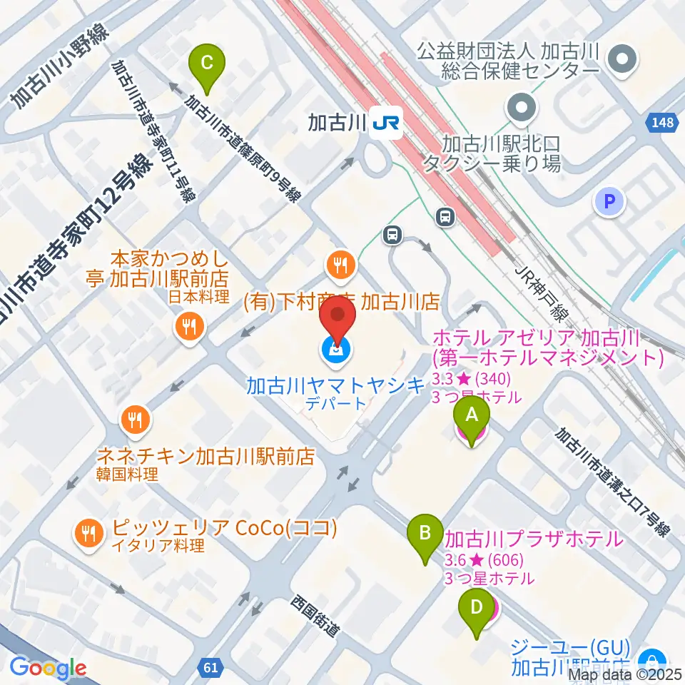 いぬい楽器周辺のホテル一覧地図