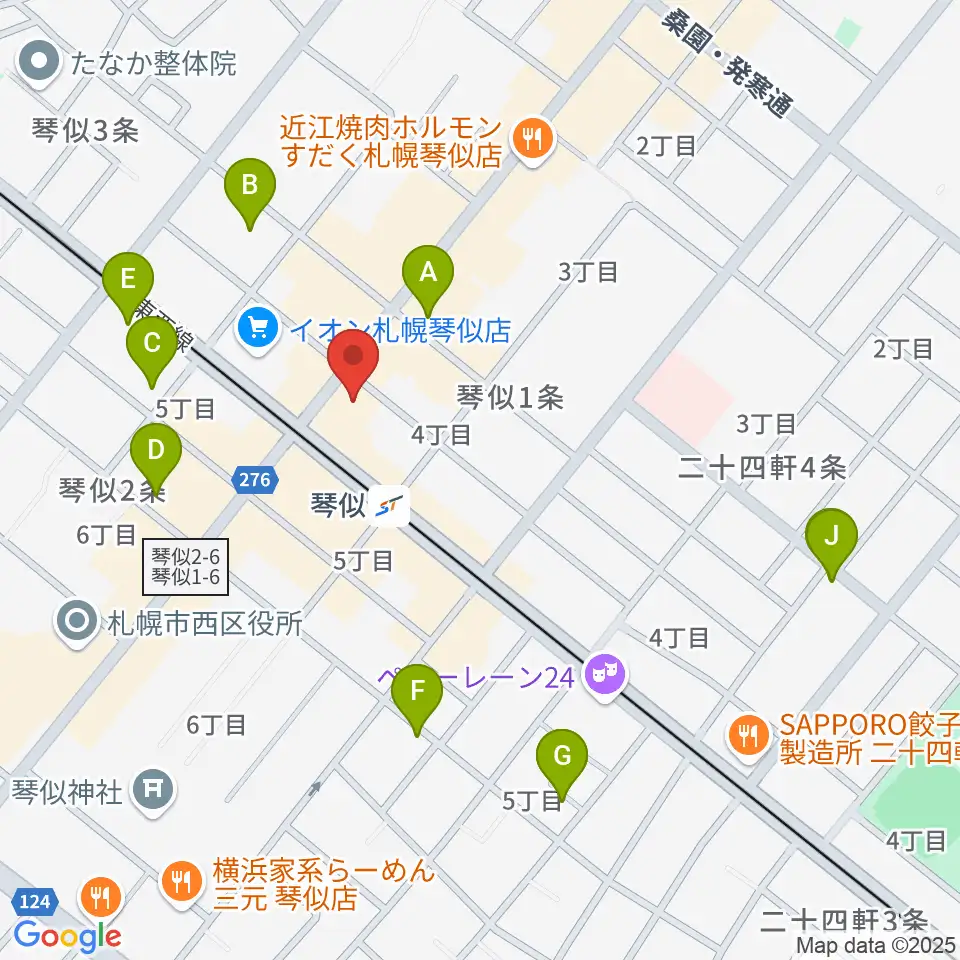 琴似センター ヤマハミュージック周辺のホテル一覧地図